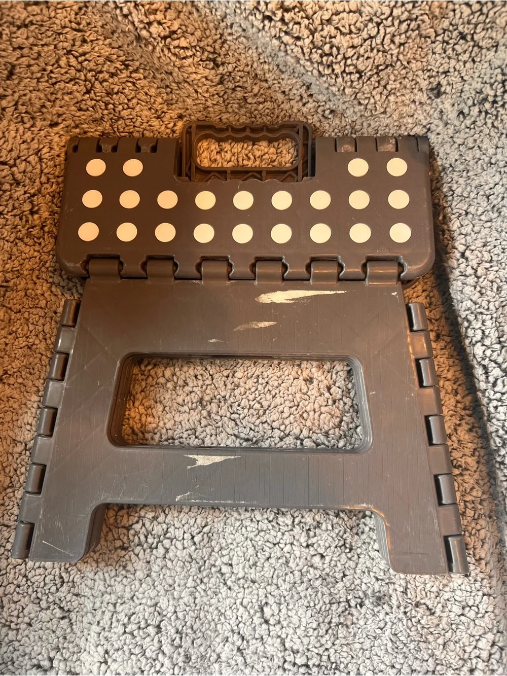 Folding Step Stool - Dark Gray with White Dots